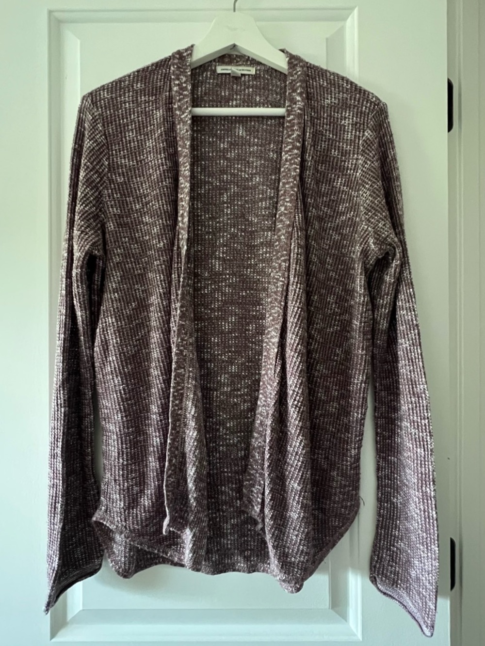 American Eagle Outfitters Ribbed Open-Front Cardigan - Mauve